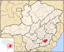 Ligging van de Braziliaanse microregio Ubá in Minas Gerais