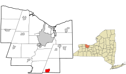 Location in Monroe County and the state of New York.