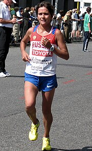 Tijdens de marathon van het WK in Berlijn