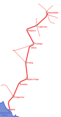 Mapa przebiegu linii kolejowej