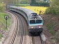 CC 72145 vor einem Intercités nach Paris bei Chalmaison etwa bei Streckenkilometer 91, Blickrichtung Südosten