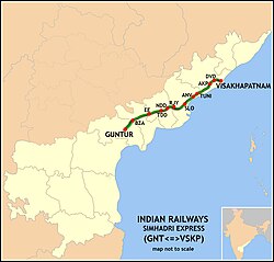 Simhadri Express Route map