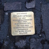 Stolperstein vor Lipinskis Wohnhaus in Leipzig