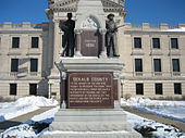 Civil War Memorial Public Square, facing State Street in front of Courthouse, Sycamore, Illinois.