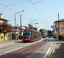 Auto 01 as Line T2 on Via San Doná heading to Sernaglia (April 2011)