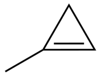 Structuurformule van 1-methylcyclopropeen