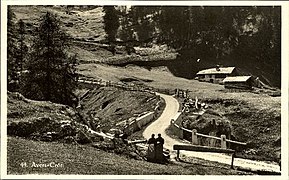 Alte Averserstrasse bei Avers Cröt, ca. 1900
