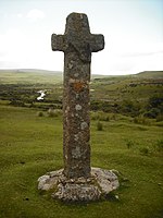 Cadover Cross, one of the Dartmoor crosses (Dartmoor, England)