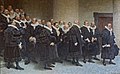 Hamburger Senat 1897 beim Einzug in das Rathaus. Monumentales Ölgemälde, 1901/1904