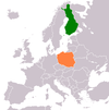 Location map for Finland and Poland.