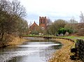 Ruchill church from the Forth and Clyde Canal