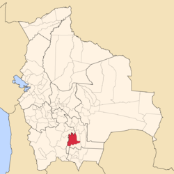 Location of Nor Cinti Province within Bolivia