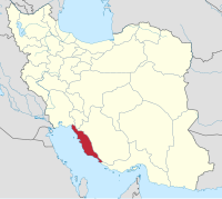 Buşehr Eyaletinin İran'daki konumu.
