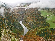 Le Gole del Doubs tra la Goule e Goumois viste delle rovine di Spiegelberg (Muriaux, JU)