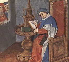 Guillaume de Lorris Miniatuur uit de Roman de la Rose, Oxford, Bodleian Library, Douce 195