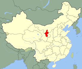 Ningxia Huizu bu haritada renklendirilmiştir.