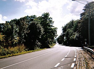 De afdaling via de Edelareberg naar Leupegem