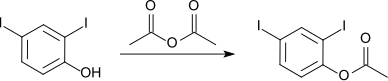 Veresterung von 2,4-Diiodphenol mit Essigsäureanhydrid