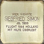 Stolperstein für Siegfried Simon