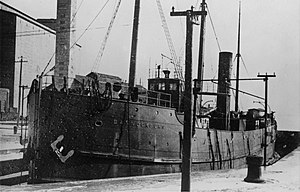 Bannockburn in drydock in Kingston, Ontario