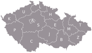 Map of the Czech Republic with regions