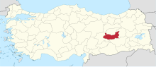 Elazığ'ın Türkiye'deki konumu