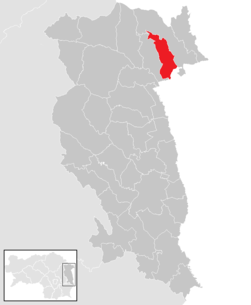 Lage der Gemeinde Friedberg (Steiermark) im Bezirk Hartberg-Fürstenfeld (anklickbare Karte)