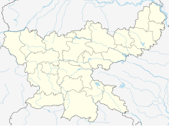 Mapa konturowa Jharkhandu, w centrum znajduje się punkt z opisem „Ranchi”