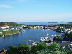 View of the Mandal harbor