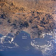 Lage des Vesuv am Golf von Neapel – NASA-Johnson Space Center (2004)