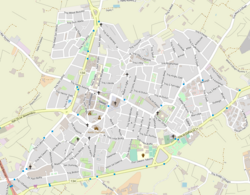 Map showing the various buildings and structures in Malta with a red dot on top of St. Cathrine's Old Church