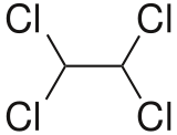 Structuurformule van 1,1,2,2-tetrachloorethaan