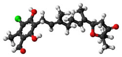 Space-filling model of the ascofuranone molecule