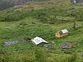 Holmen mountain farm, seen from the track over Bjødnastigen.