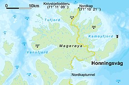 Kaart van Magerøya