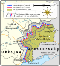 A minszki jegyzőkönyv által meghatározott 30 km-es pufferzóna