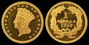 Indian Head Gold dollar (Type III) (1856–89)