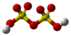 Ball and stick model of disulfuric acid