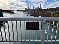 International border marker on the bridge