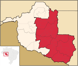 Ligging van de Braziliaanse mesoregio Leste Rondoniense in Rondônia