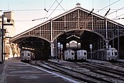 20. KW Die Bahnsteighalle des Bahnhof Lissabon Rossio im März 1984.