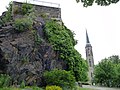 Burgfelsen mit Mauerresten der Burg Falkenstein im Vogtland