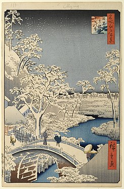 Moon Bridge in Meguro, from One Hundred Famous Views of Edo