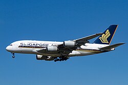 Airbus A380 a Singapore Airlines színeiben