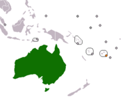 Location map for Australia and Fiji.