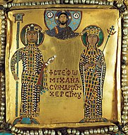 Michael VII and Maria of Alania on the Khakhuli triptych, c. 1072.