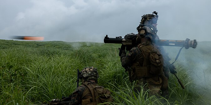 Mk 153 Mod 2 firing a practice rocket