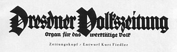 Zeitungskopf von Friedrich Kurt Fiedler