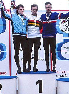 Thaler als Weltmeister 1987 (l.: Danny De Bie, r.: Christophe Lavainne)