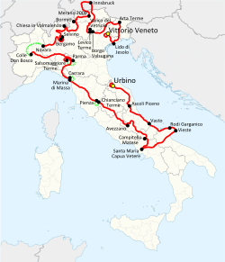 1988 Giro d'Italia rotası